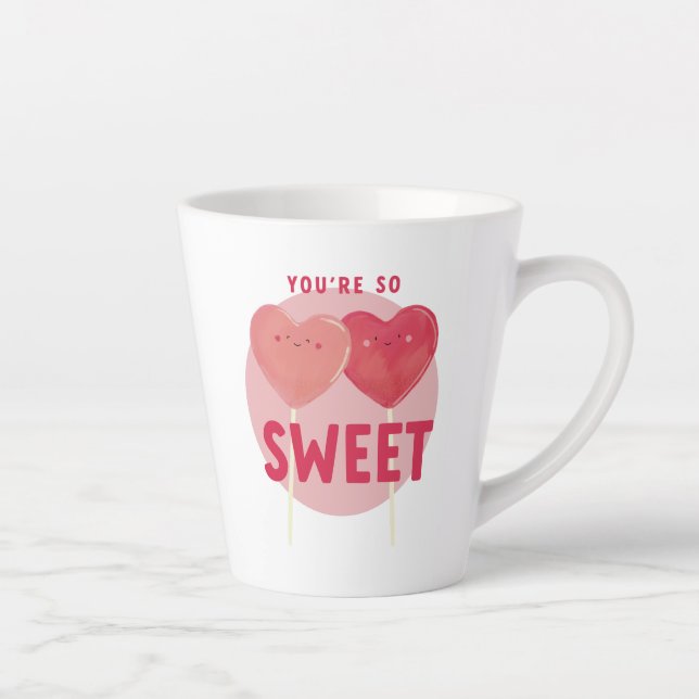 Heart Lollipop Sweet Liebe Latte Tasse (Rechts)