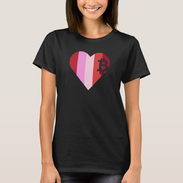 Heart Love Bitcoin Women Girls Men Boys Family Val T-Shirt (Vorderseite)