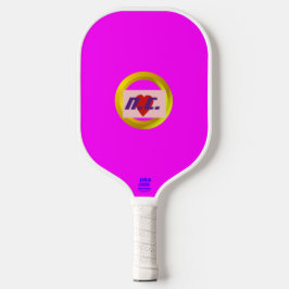 Heart Magenta Modern Pickleball Paddle