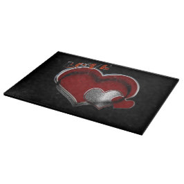 Heart Magic Black Glass Cutting Board 38,1x27,9cm Schneidebrett