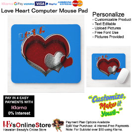 Heart Magic Blue Mouse Pad Mousepad
