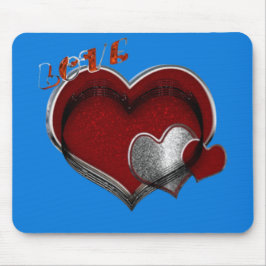 Heart Magic Blue Mouse Pad Mousepad