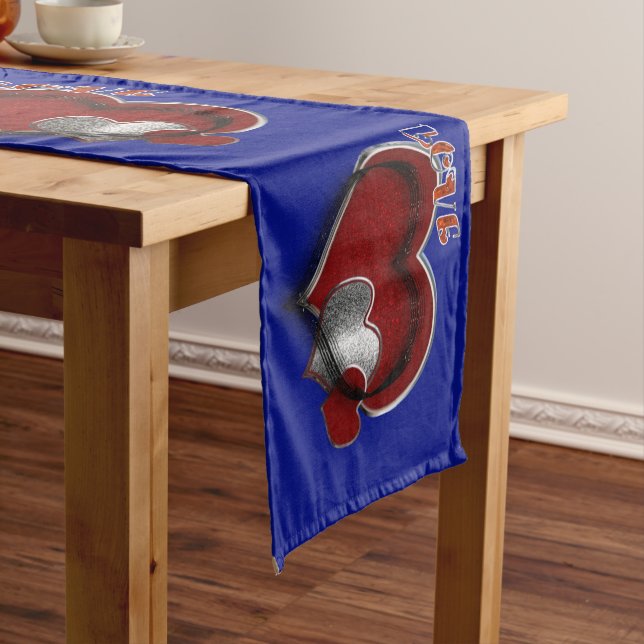 Heart Magic Blue Table Runner Haushaltswäsche Großer Tischläufer (Beispiel)