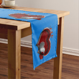 Heart Magic Blue Table Runner Haushaltswäsche Großer Tischläufer