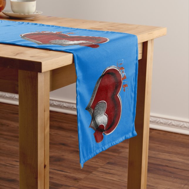Heart Magic Blue Table Runner Haushaltswäsche Großer Tischläufer (Beispiel)
