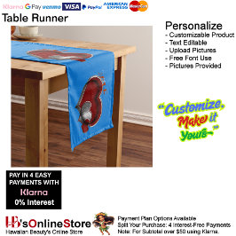 Heart Magic Blue Table Runner Haushaltswäsche Großer Tischläufer