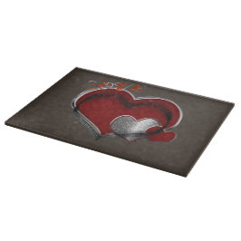 Heart Magic Brown Glass Cutting Board 38,1x27,9cm Schneidebrett