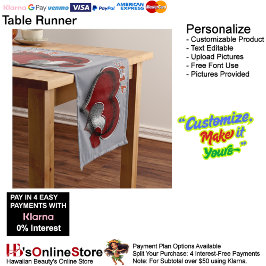 Heart Magic Graue Tischleine Großer Tischläufer