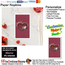 Heart Magic Maroon Paper Napkin Guest Towel  Serviette