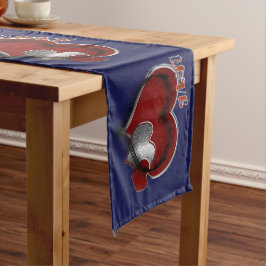 Heart Magic Navy Blauer Tischläufer Haushaltswäsch