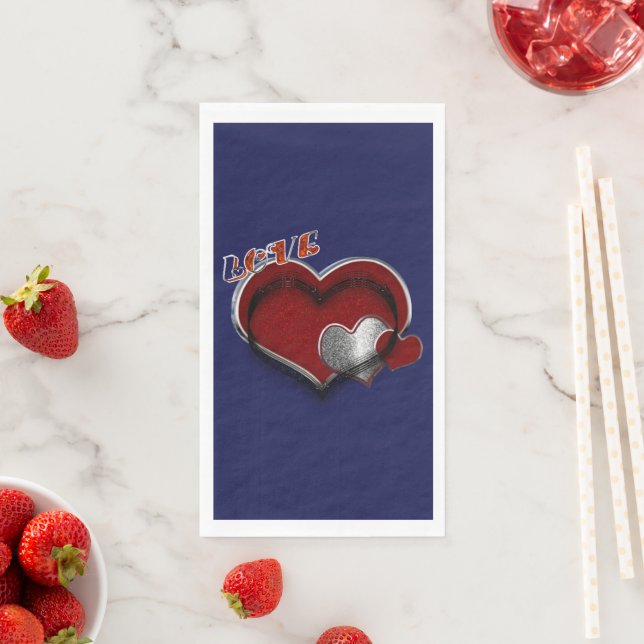 Heart Magic Navy Blue Paper Napkin Gasttuch Serviette (Beispiel)