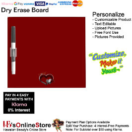 Heart Magic Red Dry Erase Board mit Pen Holder