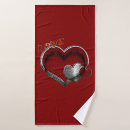 Heart Magic Red Towel Set
