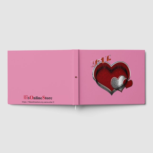 Heart Magic Wedding Gästebuch Rosa Hintergrund (Voll)