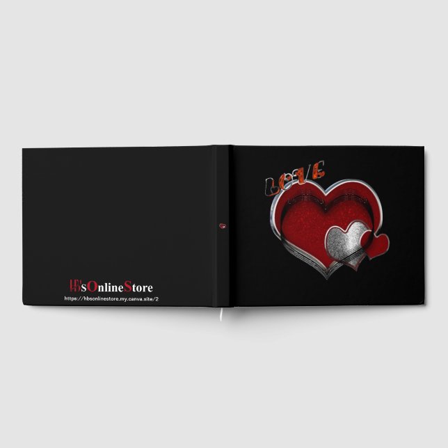 Heart Magic Wedding Gästebuch Schwarzer Hintergrun (Voll)