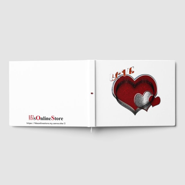 Heart Magic Wedding Gästebuch Weißer Hintergrund (Voll)