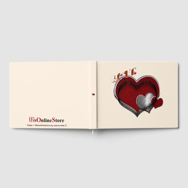 Heart Magic Wedding Guest Book Beige Hintergrund Gästebuch (Voll)