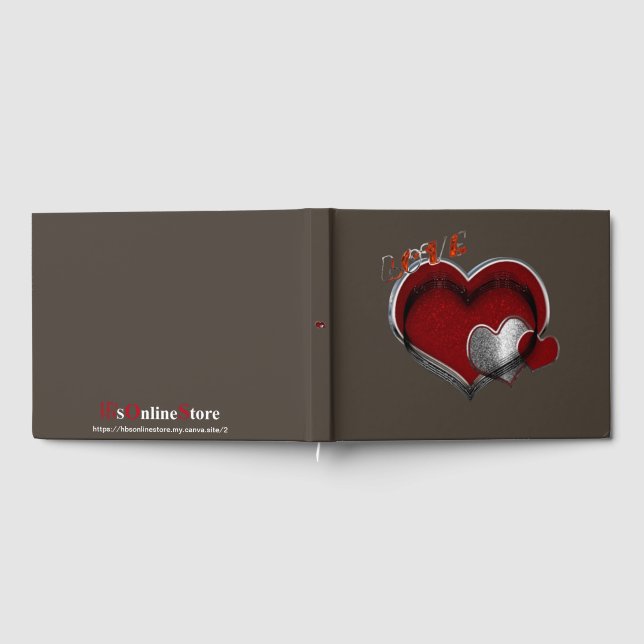 Heart Magic Wedding Guest Book Brown Hintergrund Gästebuch (Voll)