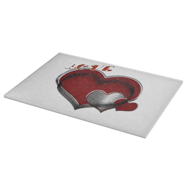 Heart Magic White Glass Cutting Board 38,1x27,9cm Schneidebrett (Ecke)