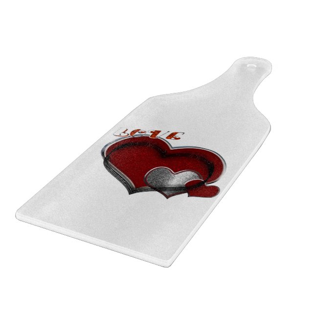 Heart Magic White Glass Cutting Brettpaddel Schneidebrett (Ecke)