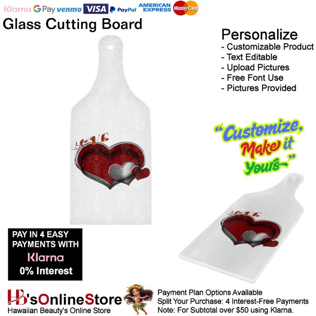 Heart Magic White Glass Cutting Brettpaddel Schneidebrett (Love Heart White Kitchen Cooking Glass Cutting Board.)