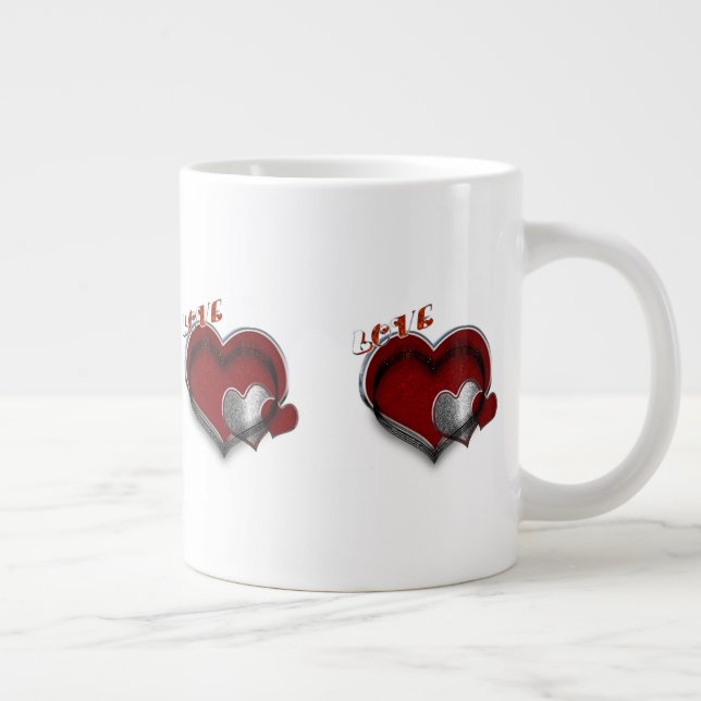 Heart Magic White Jumbo Tasse (Rechts)