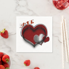 Heart Magic White Paper Napkin Standard Cocktail Serviette