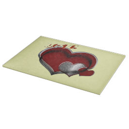 Heart Magic Yellow Glass Cutting Board 38,1x27,9cm Schneidebrett