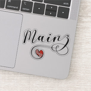 Heart Mainz Flag, I Liebe Mainz, Meenz Aufkleber