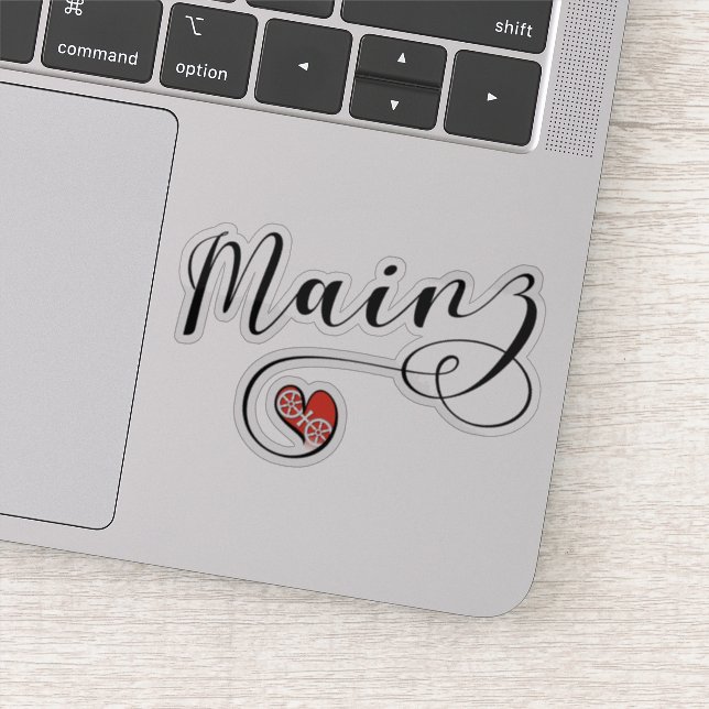 Heart Mainz Flag, I Liebe Mainz, Meenz Aufkleber (Detail)