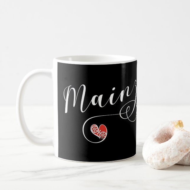 Heart Mainz Flag, I Liebe Mainz, Meenz Kaffeetasse (Mit Donut)