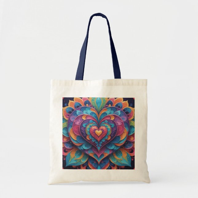 Heart Mandala Tragetasche (Vorne)
