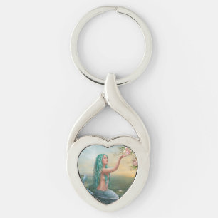 Heart Metal Schlüsselanhänger Mermaid Ariel