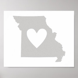 Heart Missouri Staat Silhouette Poster