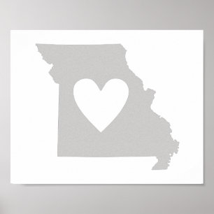 Heart Missouri Staat Silhouette Poster