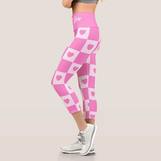 Heart Modern Pink Liebe Collection Capri Leggings (Links)