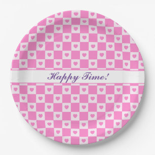 Heart Modern Pink Liebe Collection Pappteller