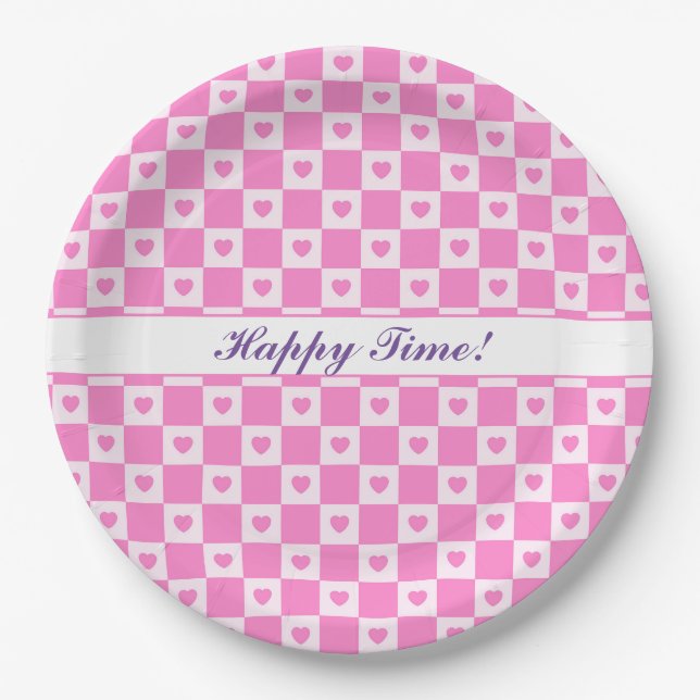 Heart Modern Pink Liebe Collection Pappteller (Vorderseite)