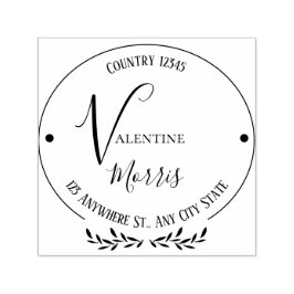 Heart Monogram Return Address Self-inking Stamp Permastempel