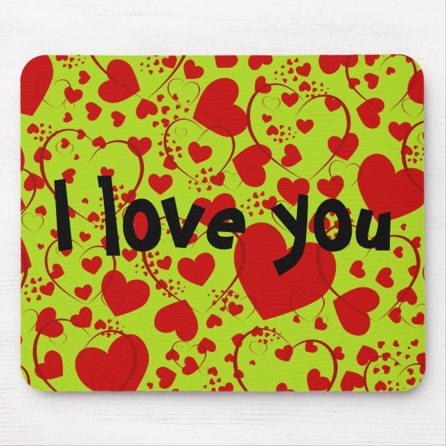 HEART Muster ART 5 + Ihr Text | hellgrün Mousepad (Vorne)
