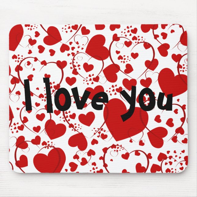 HEART Muster ART 5 + Ihr Text Mousepad (Vorne)