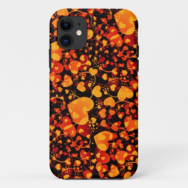 HEART-Muster - schwarz-gelb Case-Mate iPhone Hülle (Rückseite)