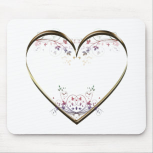 Heart n Flowers Custom Mousepad