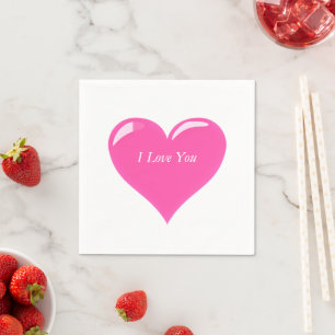 Heart Napkins Text - I Liebe You Serviette