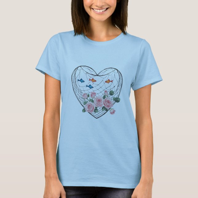Heart Net Roses and Fish Tee (Vorderseite)