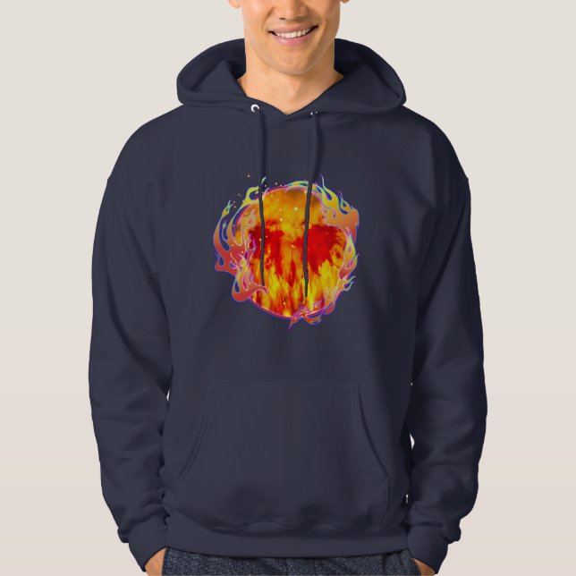 HEART NEVER ENDING FIRE HOODIE (Vorderseite)