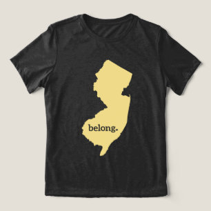 Heart New Jersey Belong Staat Karte Tri-Blend Shirt