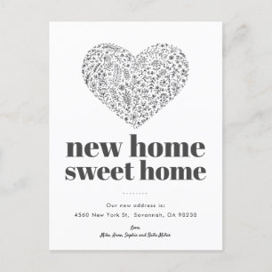 Heart New Zuhause Sweet Zuhause Einladungspostkarte