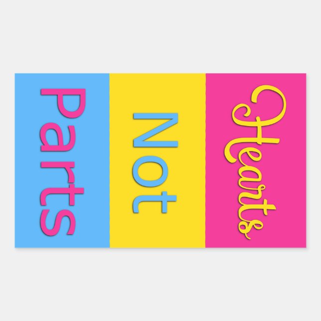 Heart not parts Pansexual Pride Sticker (Vorderseite)