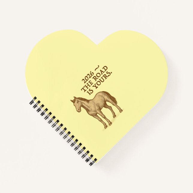 Heart notebook with motivational text and horse notizbuch (Vorderseite)